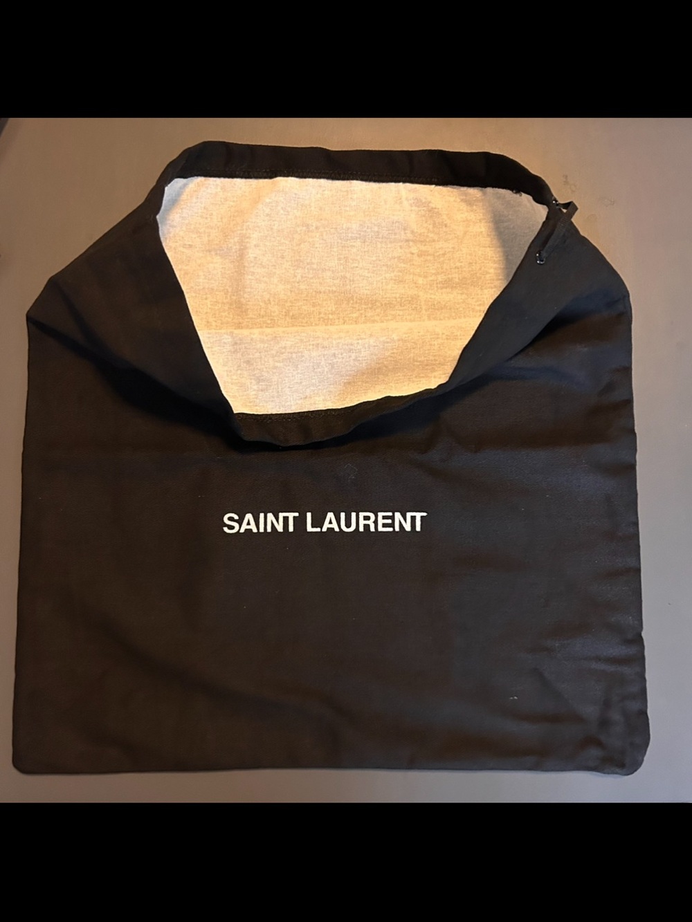 Saint Laurent YSL Black Logo Dust Bag Drawstring Storage Pouch 16x16 - Picture 2 of 5